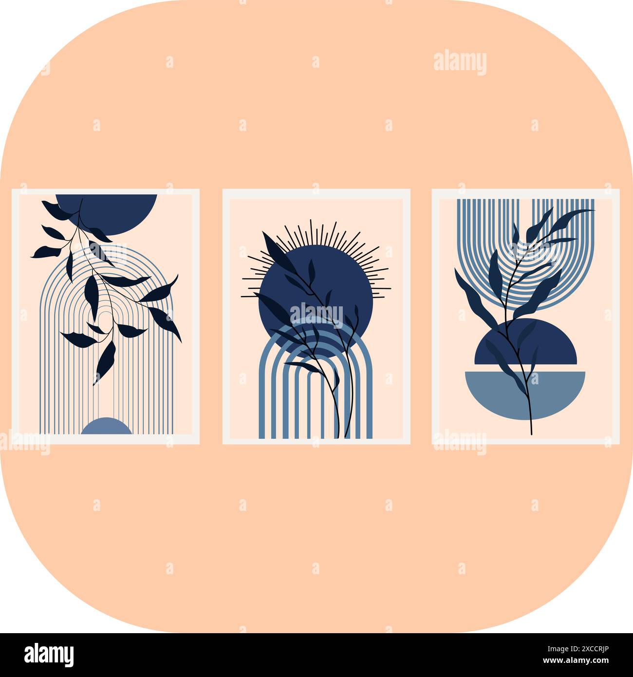 Set of abstract creative cards. Hand drawn vector illustration for your ...