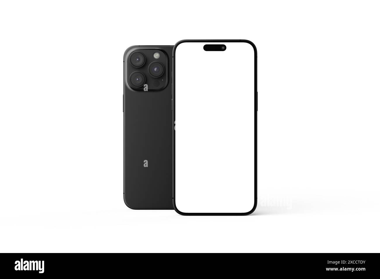 Smartphone 3D Rendering Isolated on White Background Stock Photo