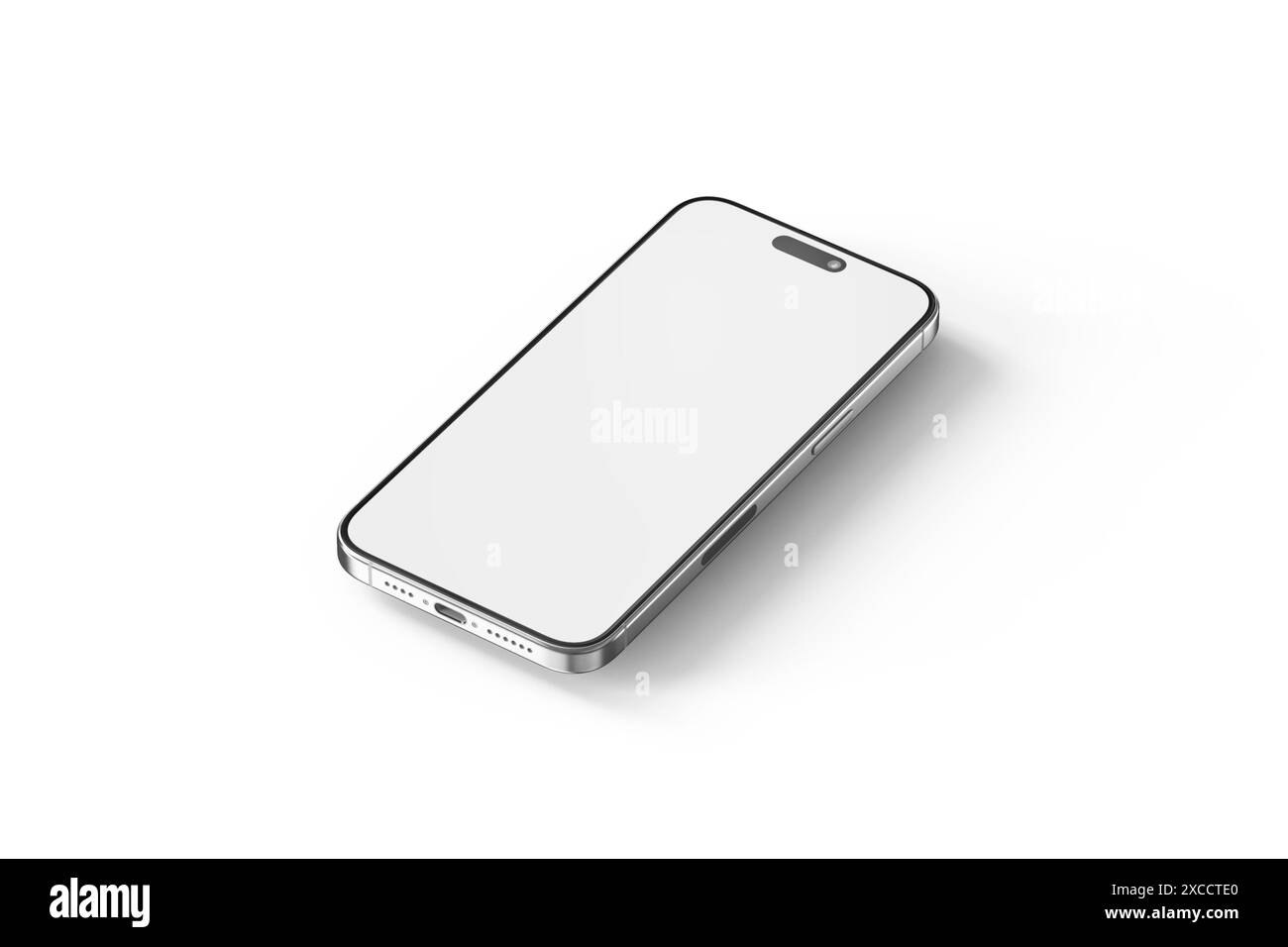 Smartphone 3D Rendering Isolated on White Background Stock Photo
