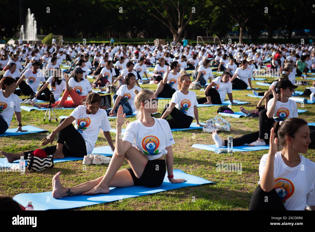 Yoga enthusiasts participate activity the International Day of Yoga