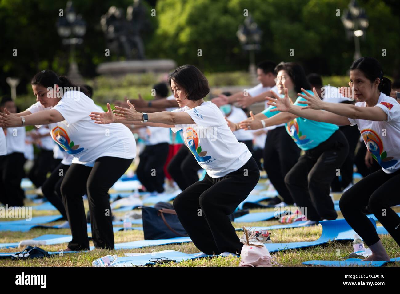 Yoga enthusiasts participate activity the International Day of Yoga
