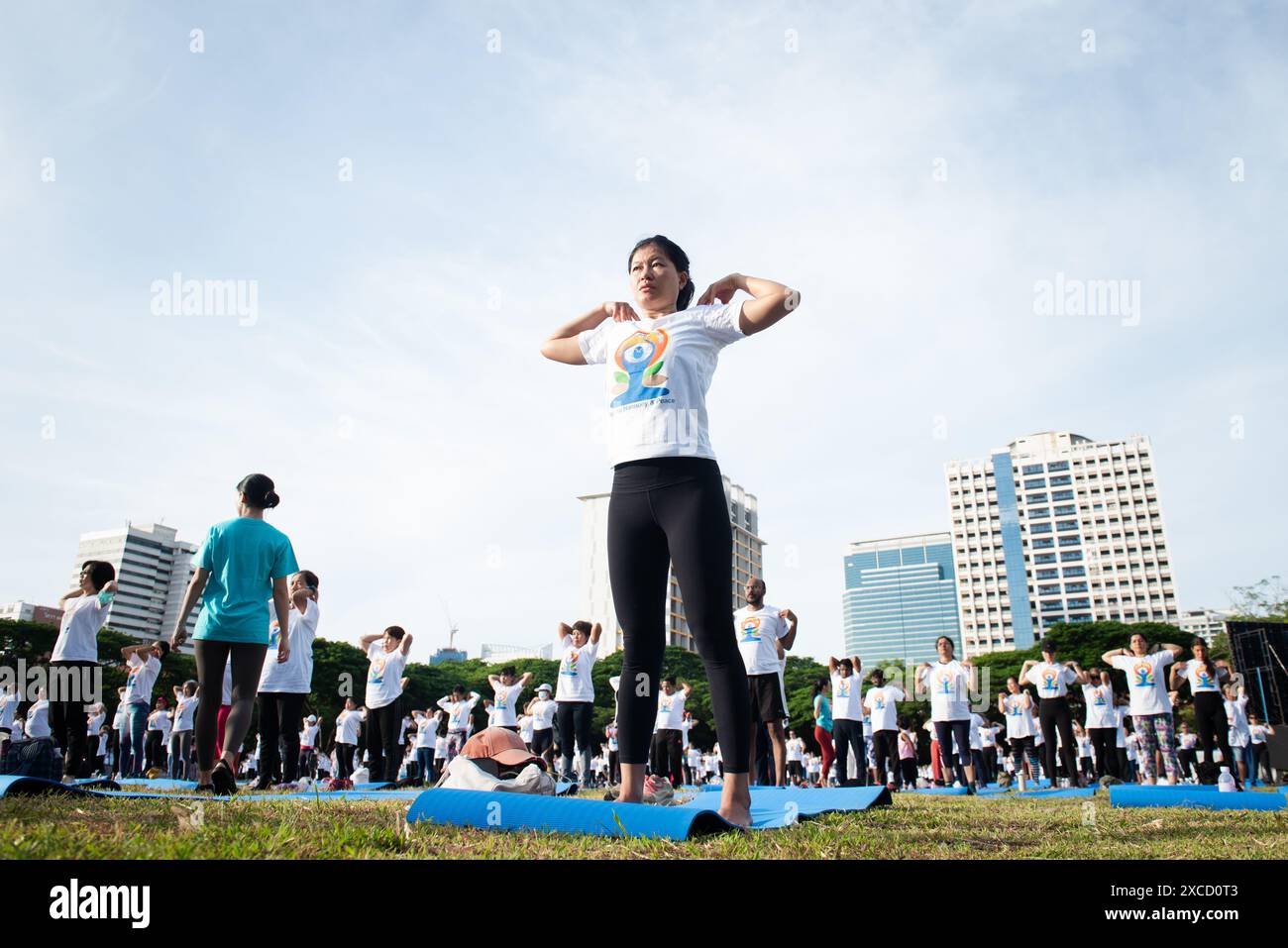 Yoga enthusiasts participate activity the International Day of Yoga