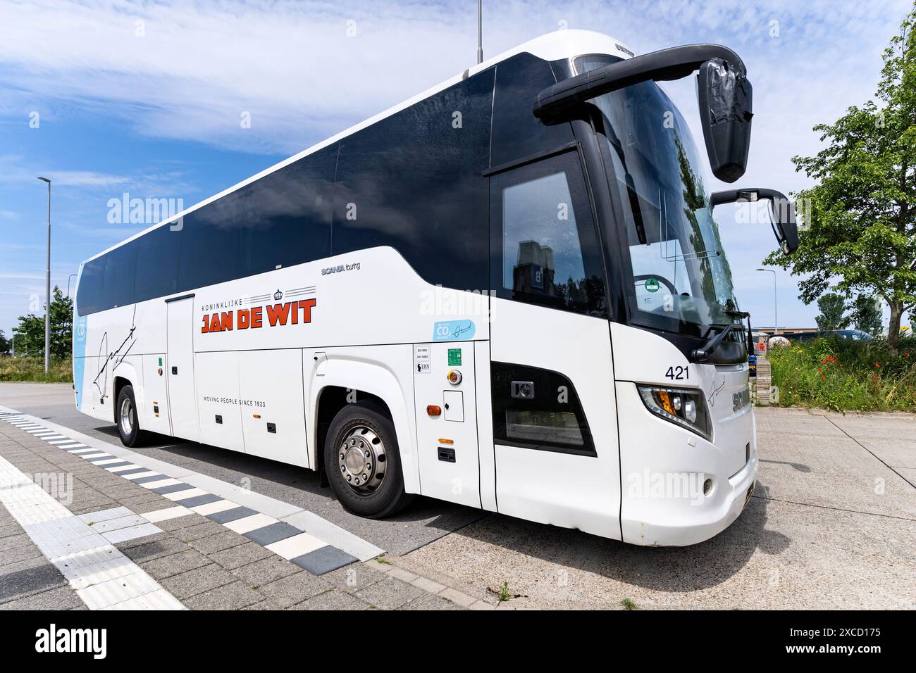 Jan de Wit Scania Touring bus in Den Oever, Netherlands Stock Photo