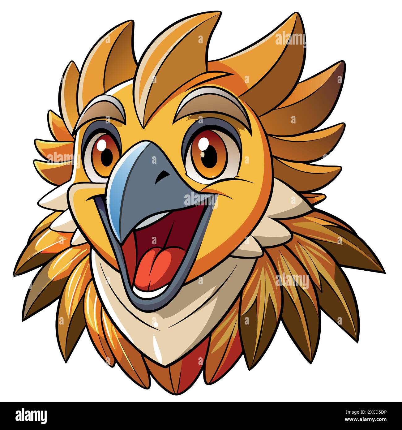 Bearded Vulture bird laughs vector kawaii. AI generated image. Clipart ...