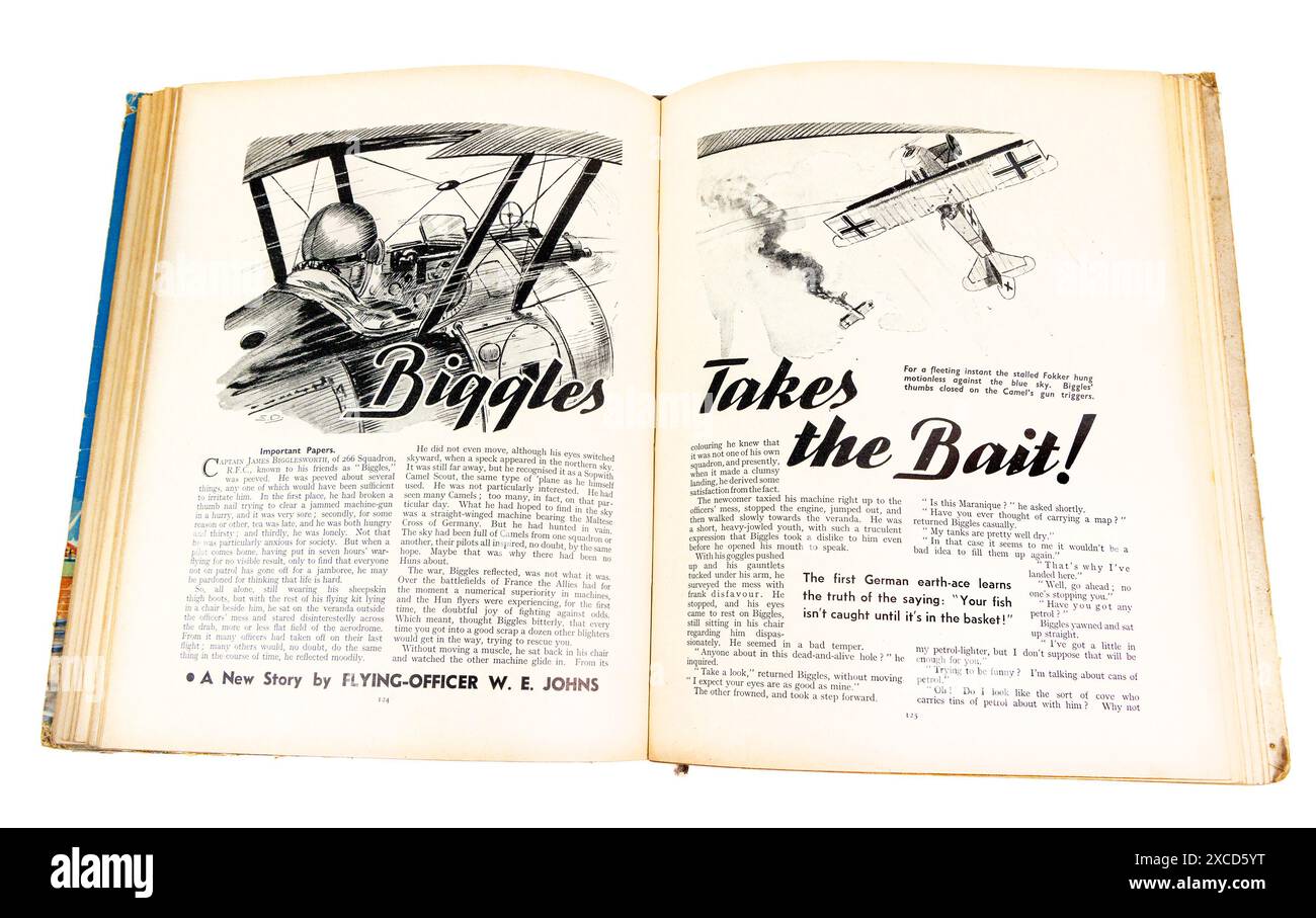 Biggles story in the Modern Boy's Annual, 1938 Stock Photo