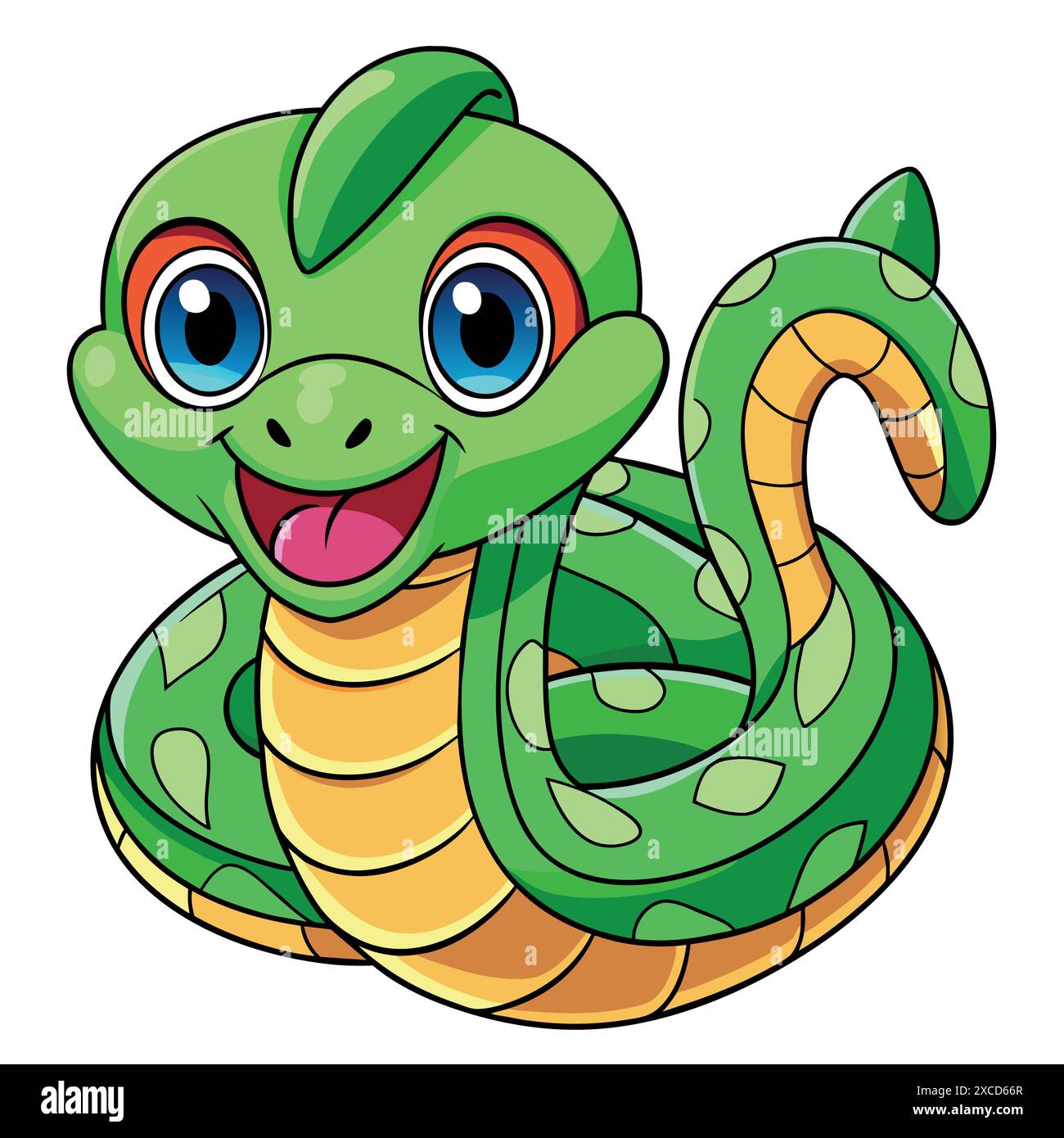 Ball Python dancing vector kawaii. AI generated image. Clipart cartoon ...