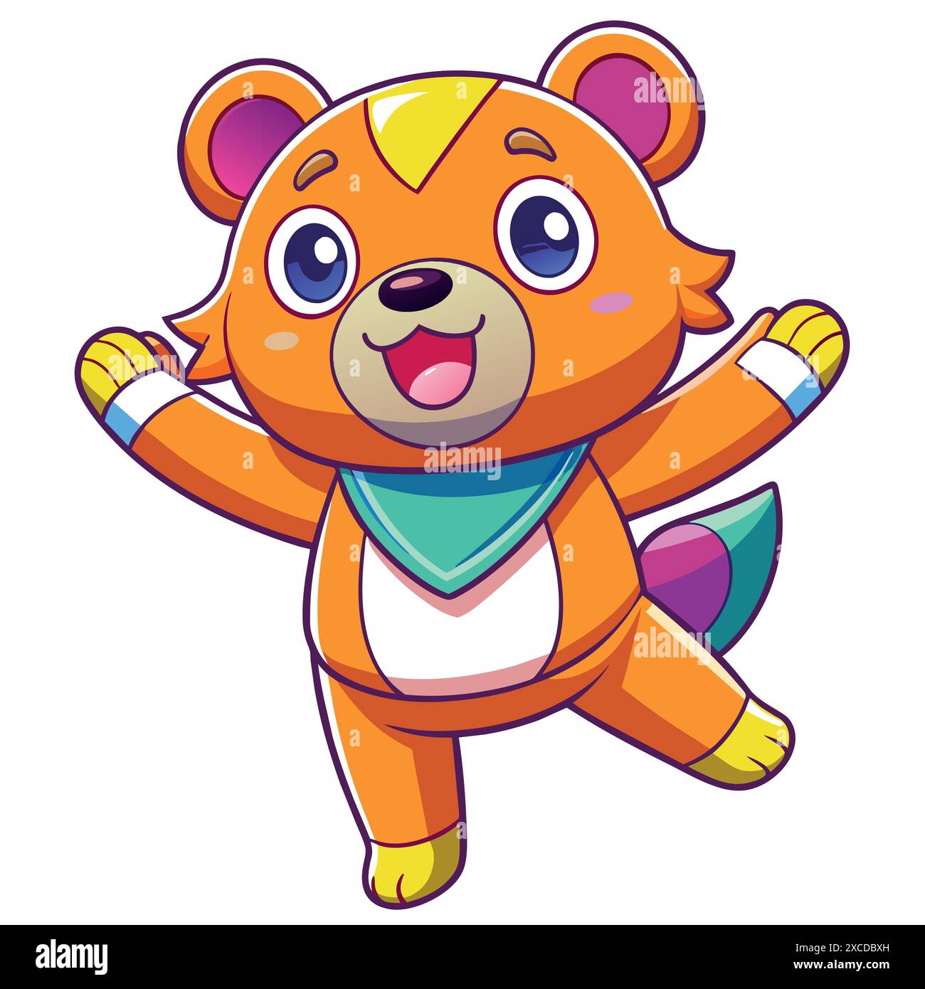 Bear dancing vector kawaii. AI generated image. Clipart cartoon deisgn ...