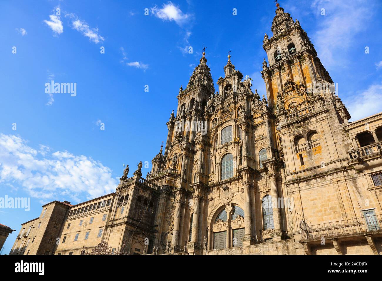 Cathedral, Praza do Obradoiro, Santiago de Compostela, A Coruña province, Galicia, Spain. Stock Photo