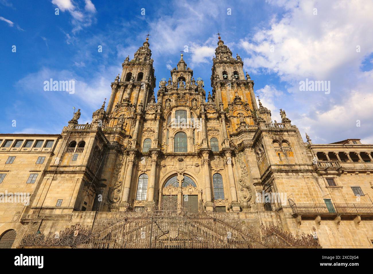 Cathedral, Praza do Obradoiro, Santiago de Compostela, A Coruña province, Galicia, Spain. Stock Photo