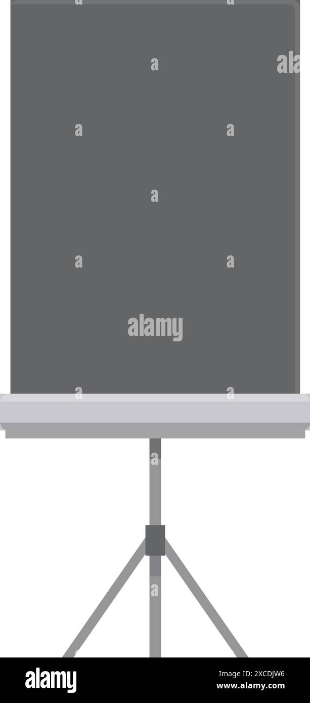 Blank projection screen is standing on a tripod, ready for an important ...