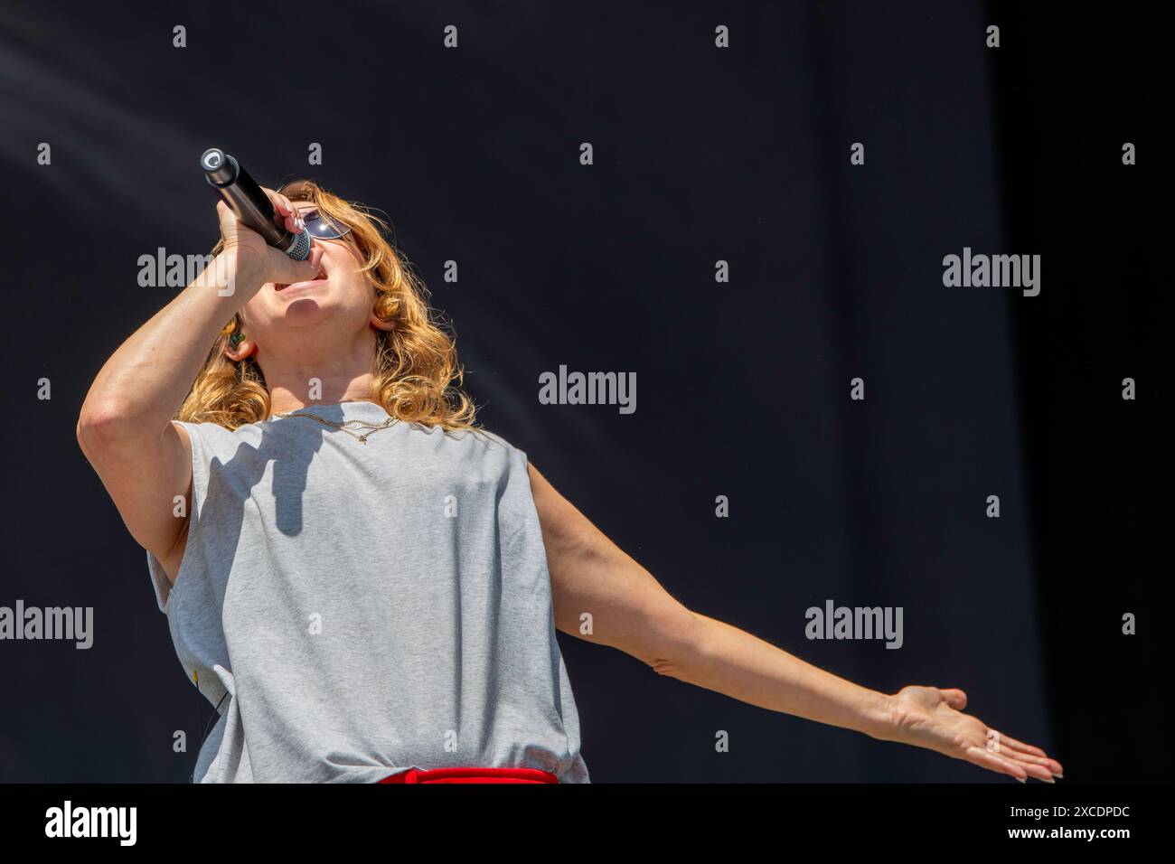 German rock band, Guano Apes, performing at the Rock Im Park Festival in Nurnberg. Stock Photo