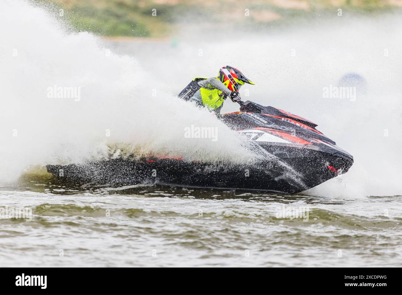 A rider on his jet ski racing in round 3 of the British Jet Ski racing
