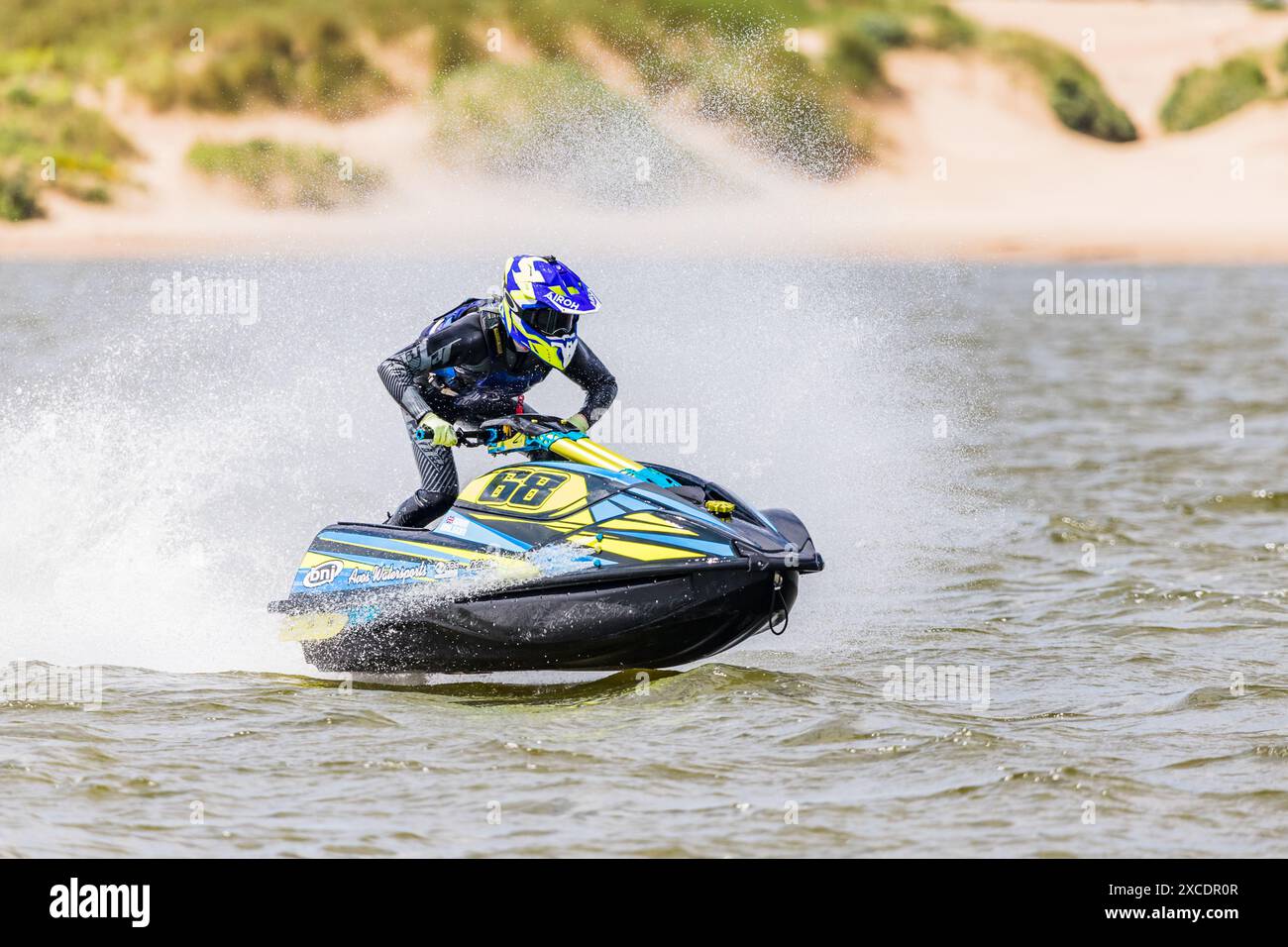 A rider on his jet ski racing in round 3 of the British Jet Ski racing