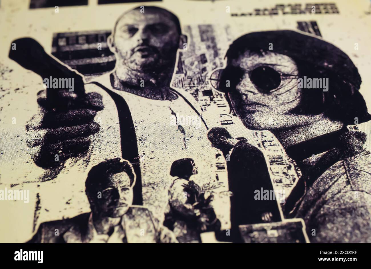 Viersen, Germany May 9. 2024 Cinema film poster detail from french