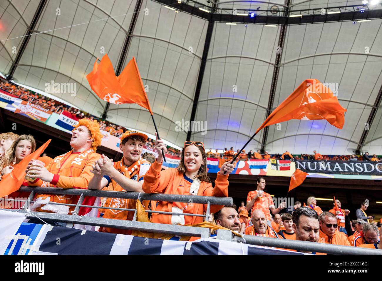 Hamburg, Germany. 16th, June 2024. Football fans of the Netherlands ...