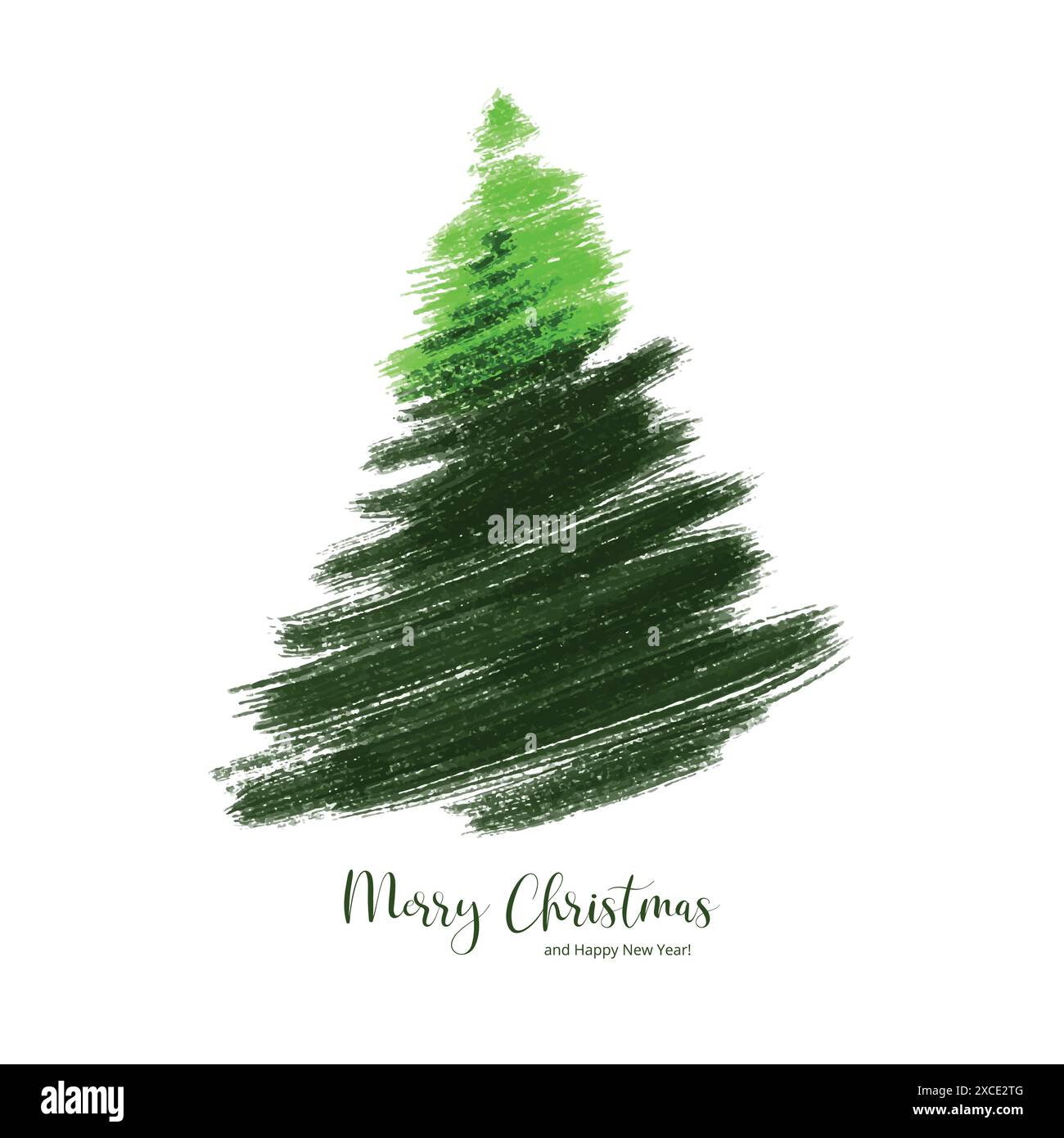 Hand drawn christmas tree on white background Stock Vector Image & Art ...
