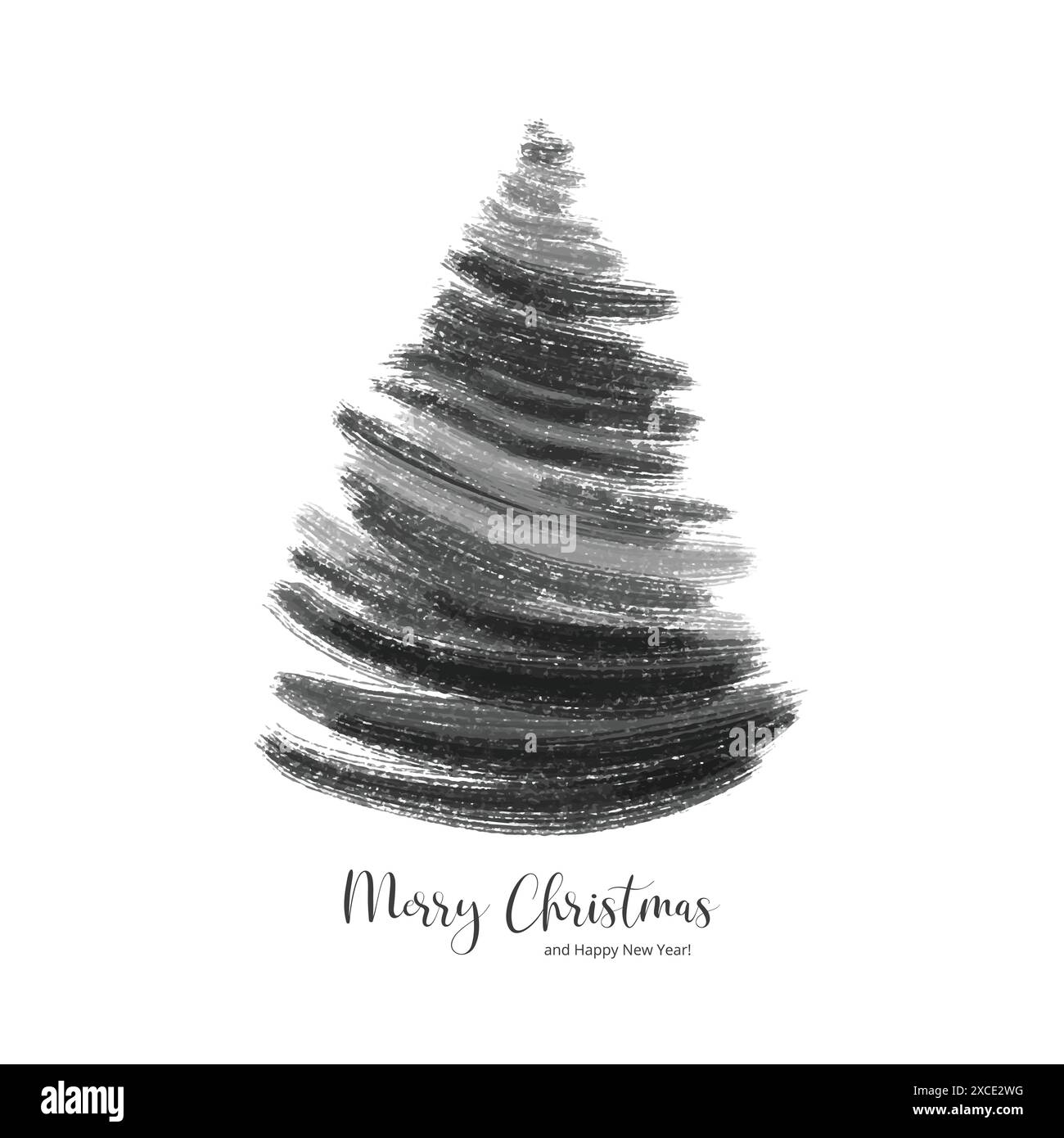Hand drawn christmas tree on white background Stock Vector Image & Art ...