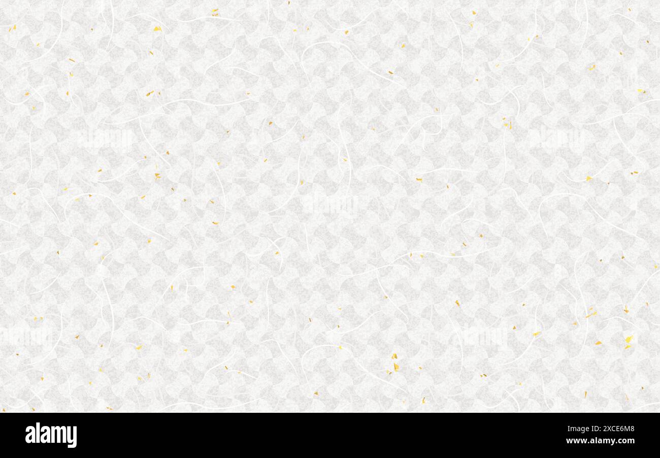 Seamless Japanese pattern, gold leaf pattern on washi paper. Stock Vector