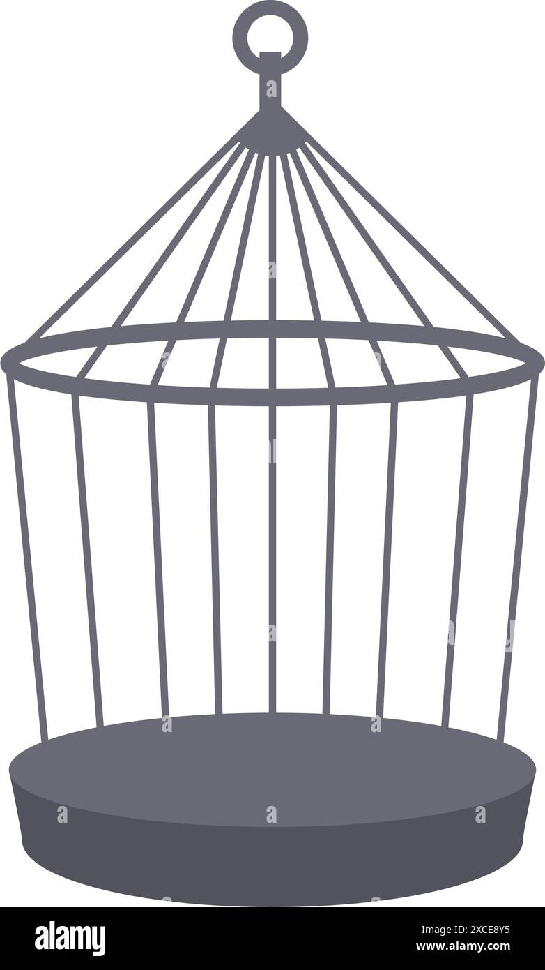Empty birdcage standing with open door on white background Stock Vector ...