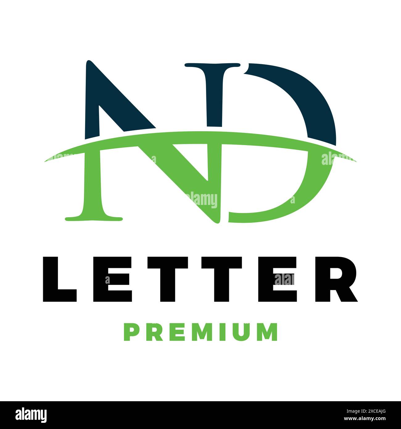 Initial Letter ND or DN Icon Vector Logo Template Illustration Design Stock Vector