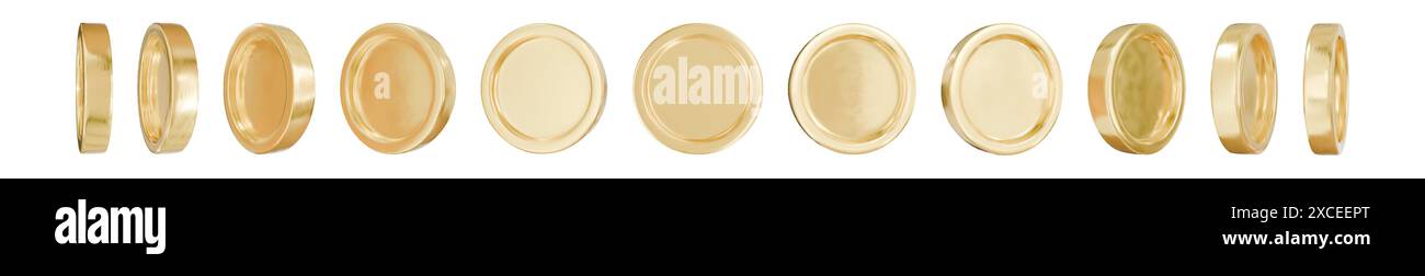 Golden money set. Set of rotating gold coins Stock Vector Image & Art ...