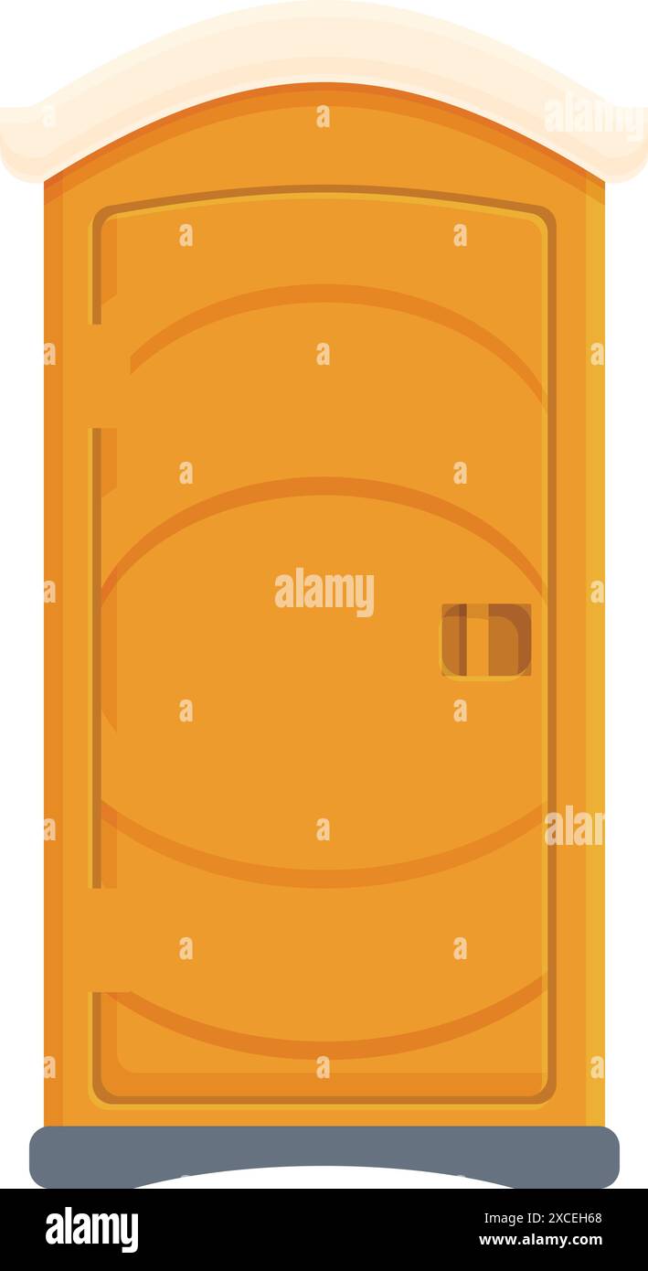 Yellow mobile toilet is standing on a white background Stock Vector