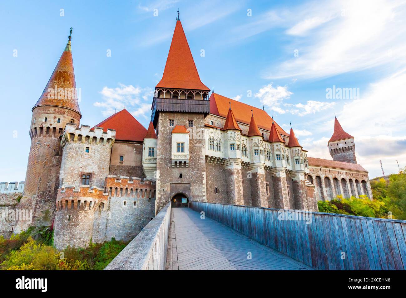 Europe, Romania, Hunedoara. Corvin Castle, Gothic-Renaissance castle ...