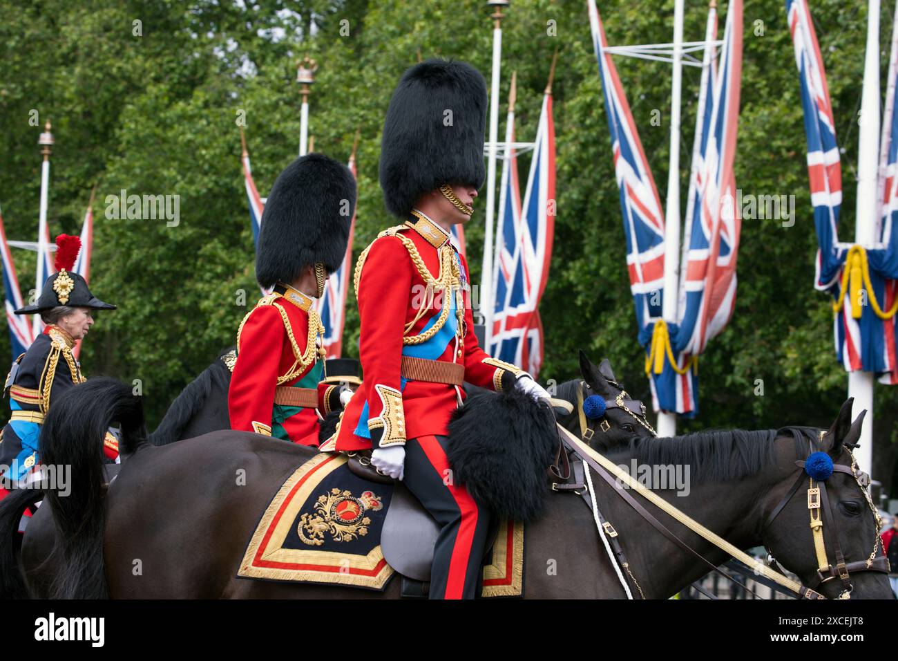 Prince William Prince Edward Princess Anne Mounted on Horseback ...