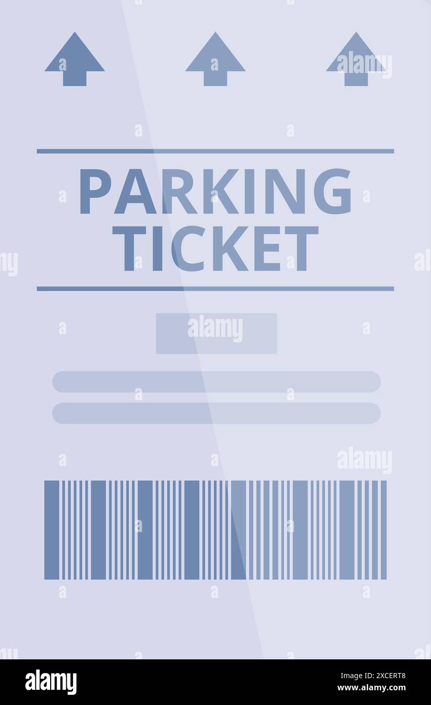 Parking ticket allowing car parking for a limited amount of time Stock Vector