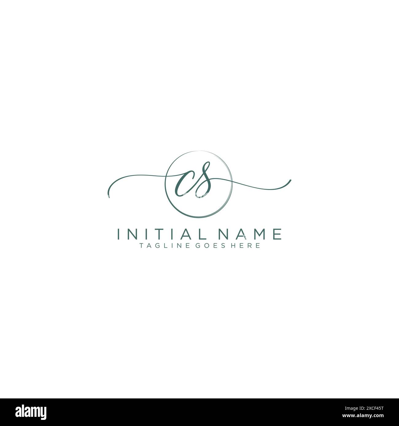 CS Initial handwriting with circle template Stock Vector
