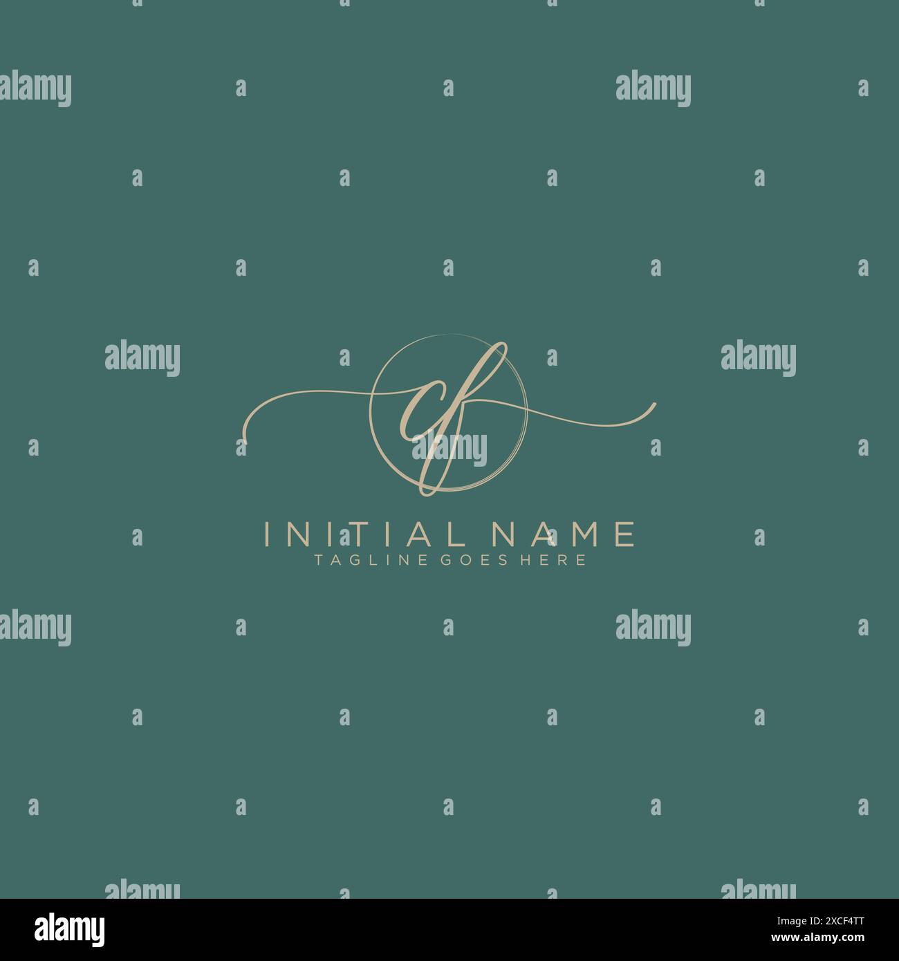CF Initial handwriting with circle template Stock Vector Image & Art ...