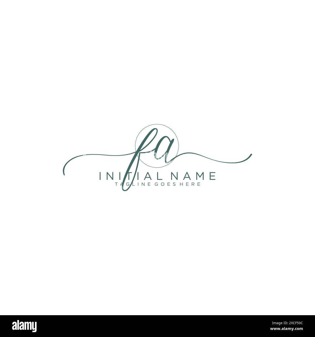FA Initial handwriting with circle template Stock Vector Image & Art ...