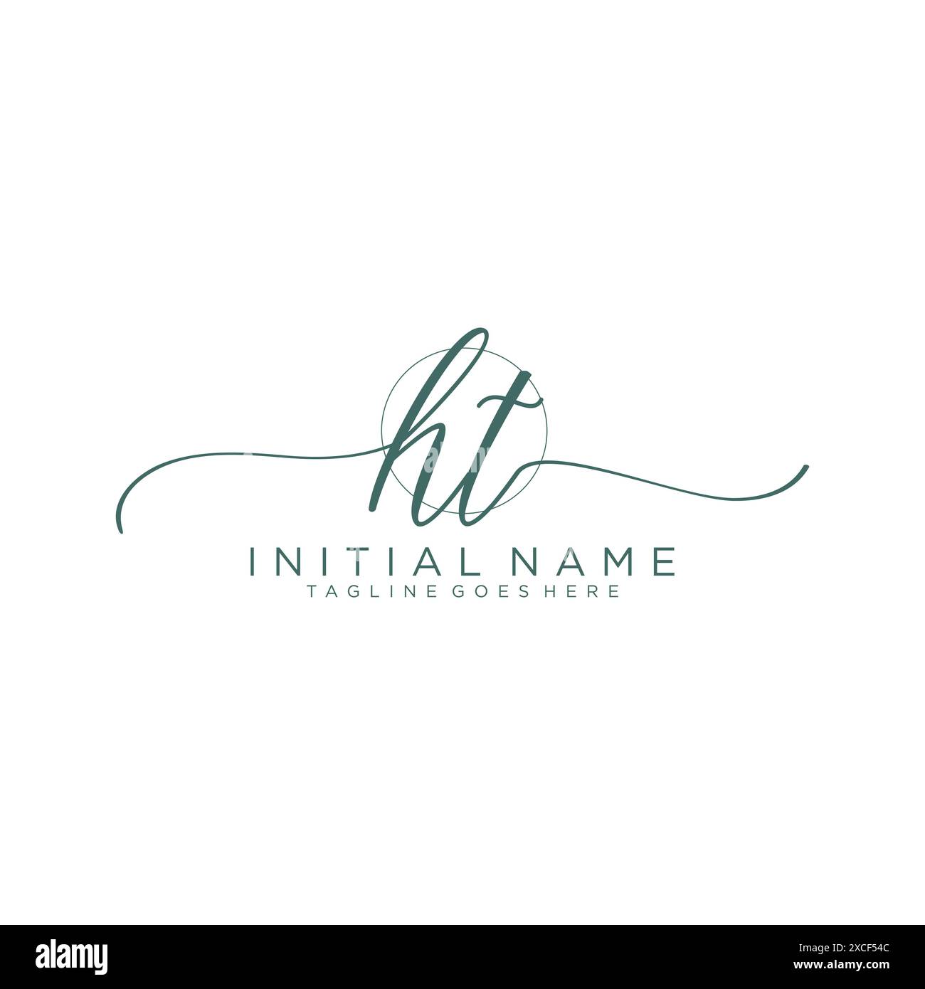 HT Initial handwriting with circle template Stock Vector Image & Art ...
