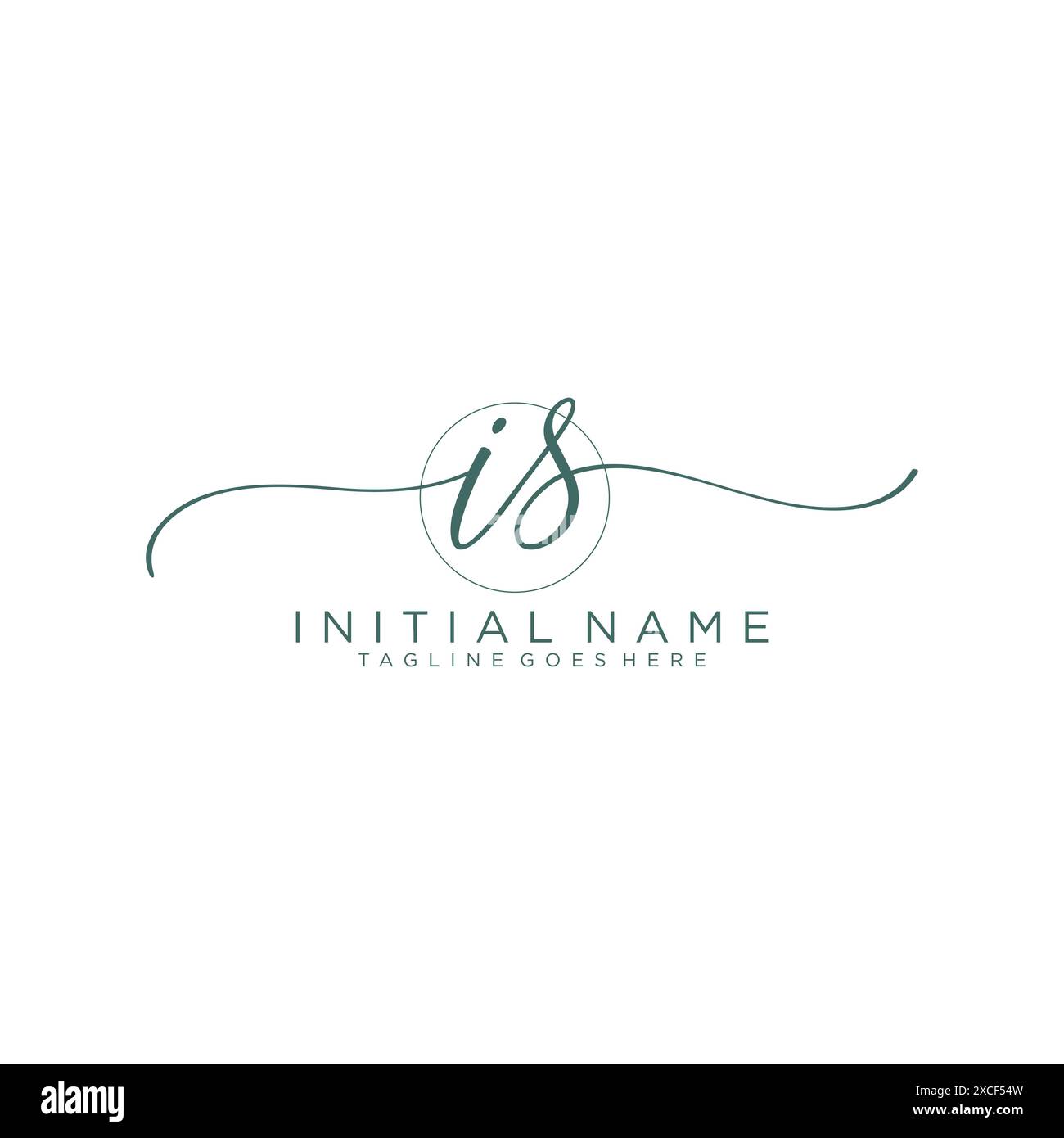 IS Initial handwriting with circle template Stock Vector