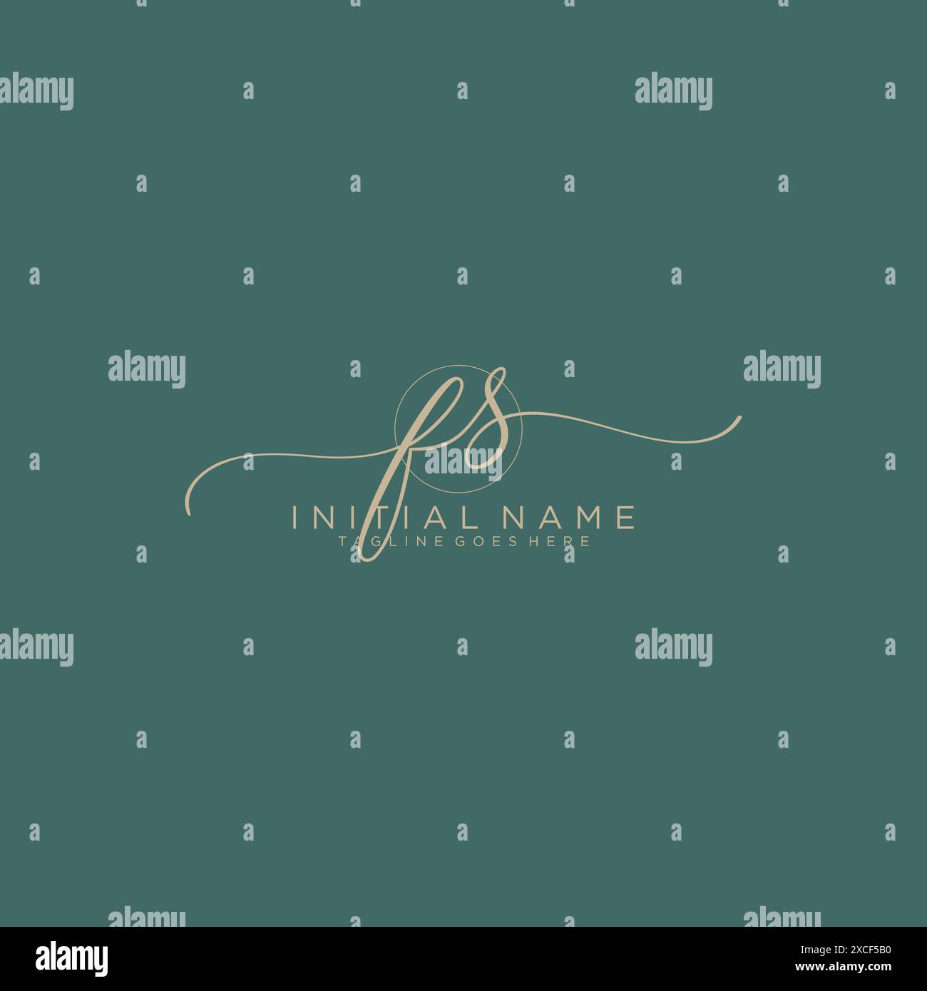 FS Initial handwriting with circle template Stock Vector