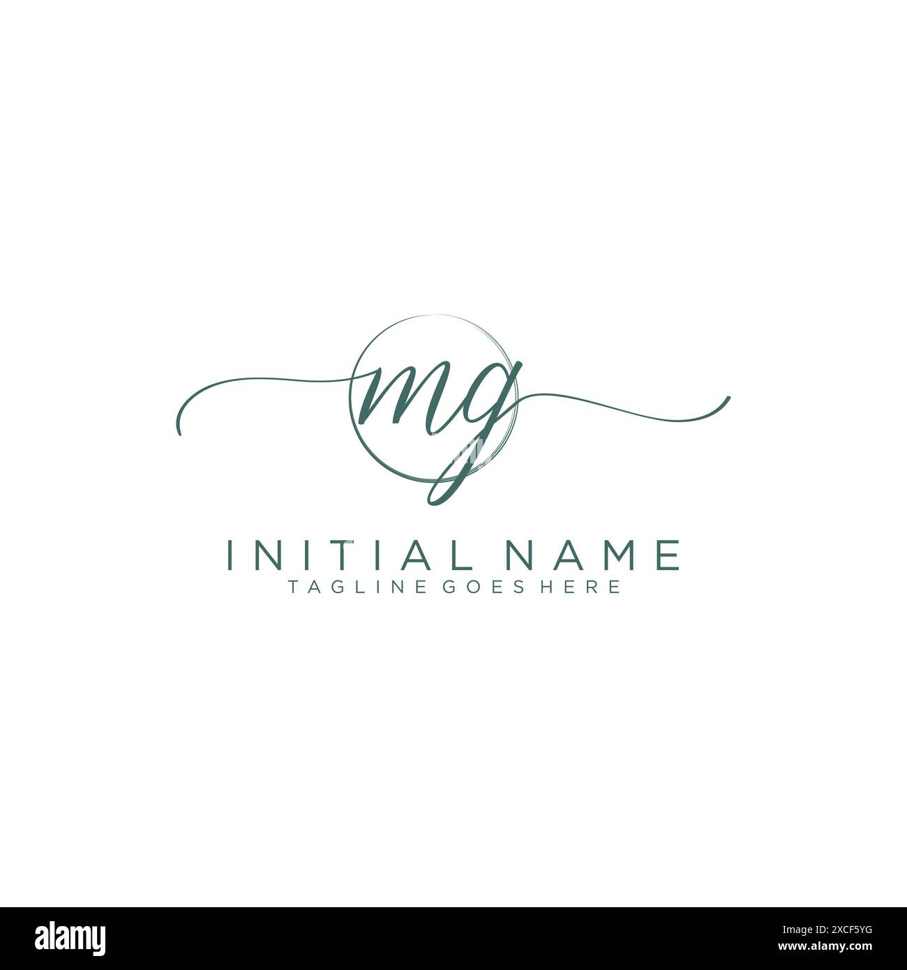 MG Initial handwriting with circle template Stock Vector Image & Art ...