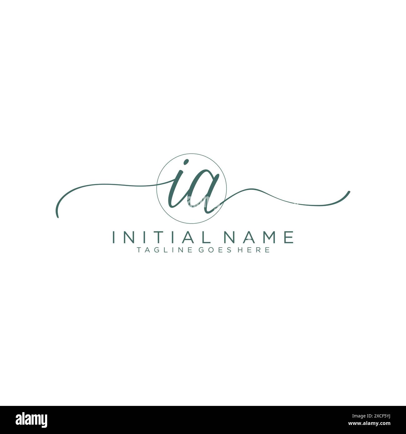 IA Initial handwriting with circle template Stock Vector