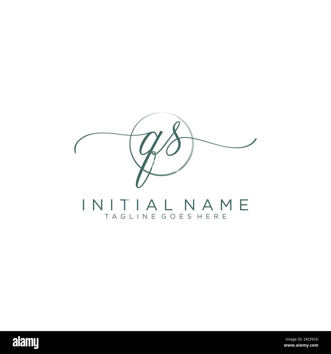 QS Initial handwriting with circle template Stock Vector