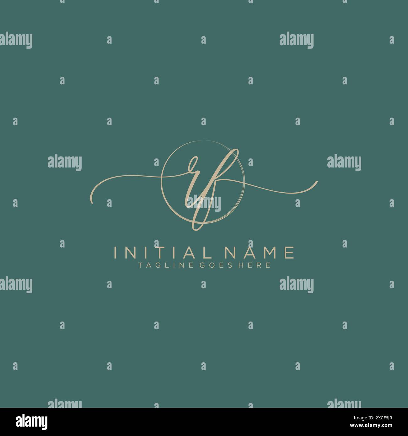 RF Initial handwriting with circle template Stock Vector