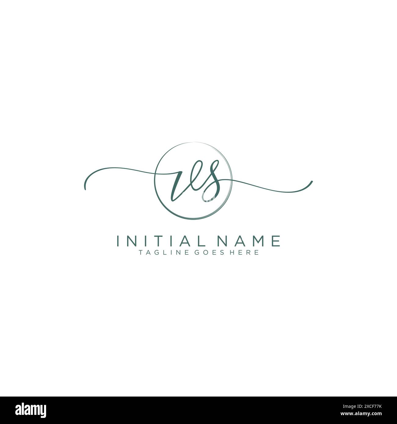 VS Initial handwriting with circle template Stock Vector