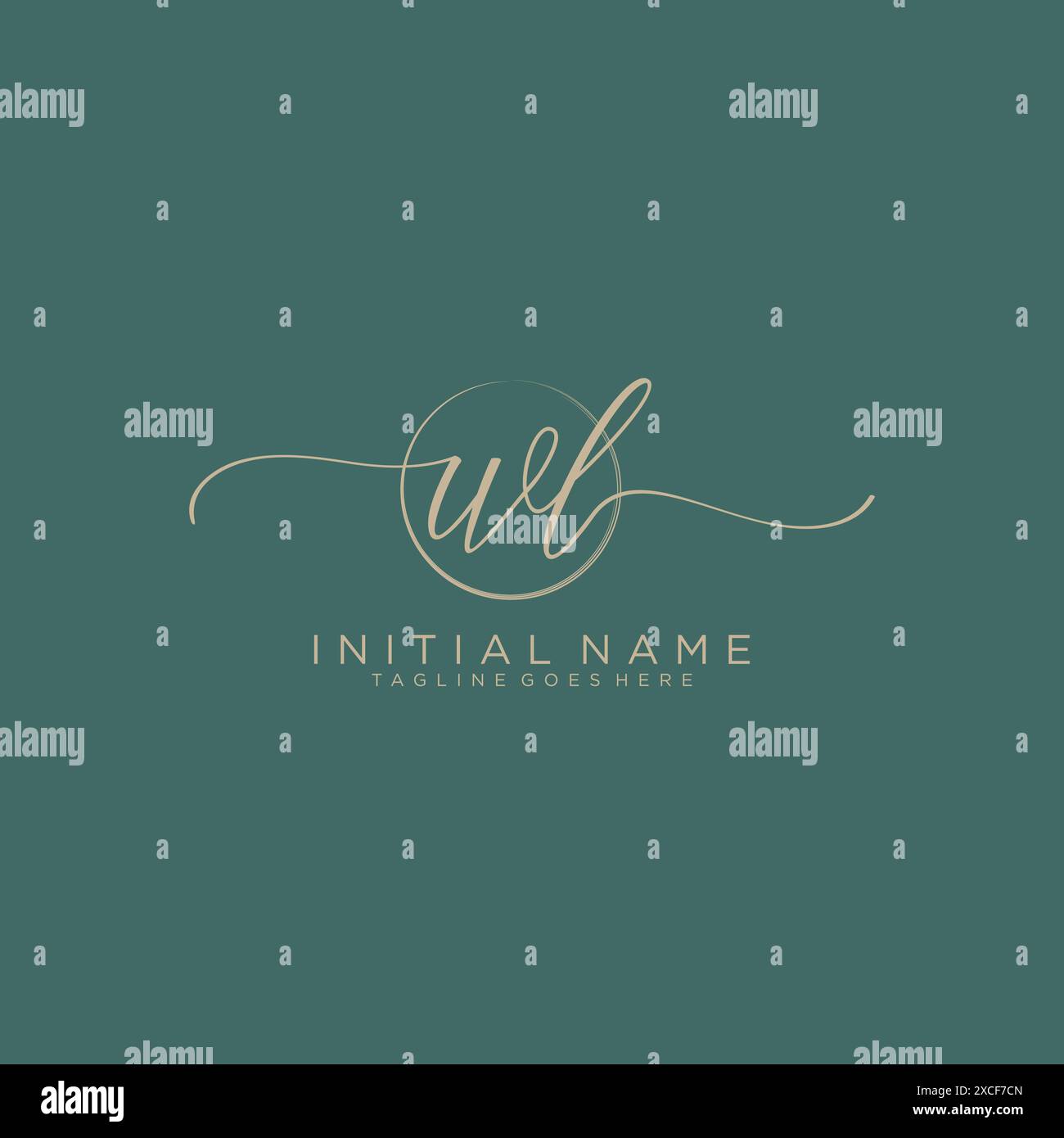 WL Initial handwriting with circle template Stock Vector