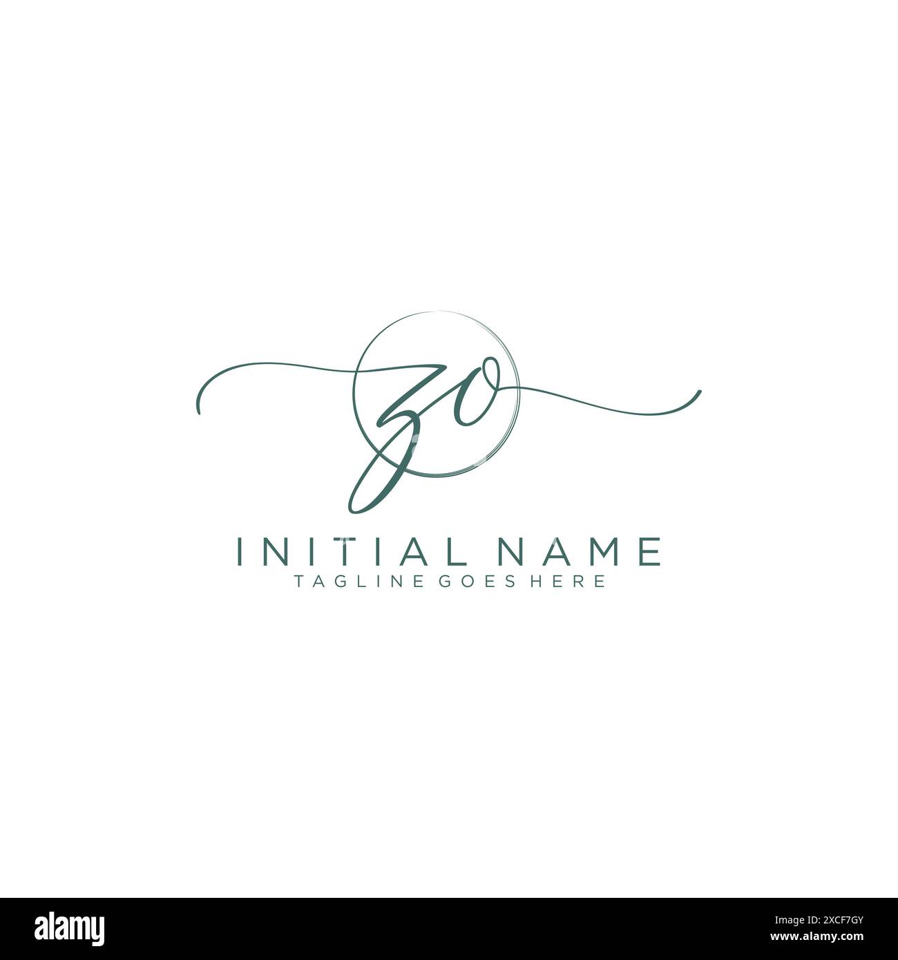 ZO Initial handwriting with circle template Stock Vector Image & Art ...