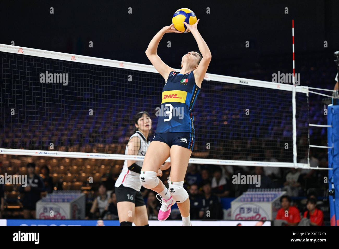 West Japan General Exhibition Center, Fukuoka, Japan. 14th June, 2024. Carlotta Cambi (ITA), JUNE 14, 2024 - Volleyball : FIVB Volleyball Nations League 2024 Women's Preliminary Round between Italy 3-0 South Korea at West Japan General Exhibition Center, Fukuoka, Japan. Credit: MATSUO.K/AFLO SPORT/Alamy Live News Stock Photo