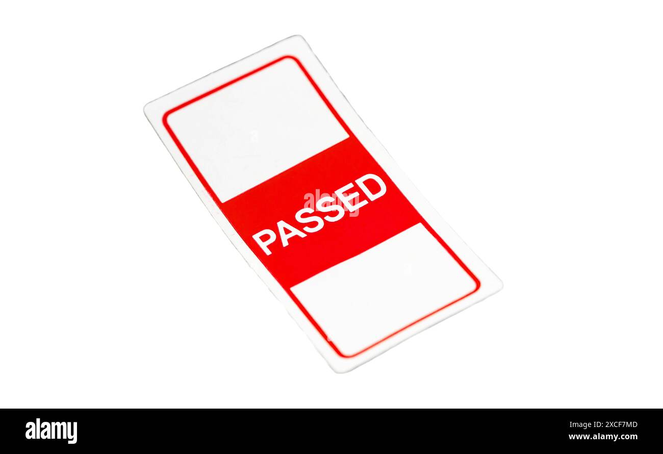 Product quality control QC process passed sticker, label, closed