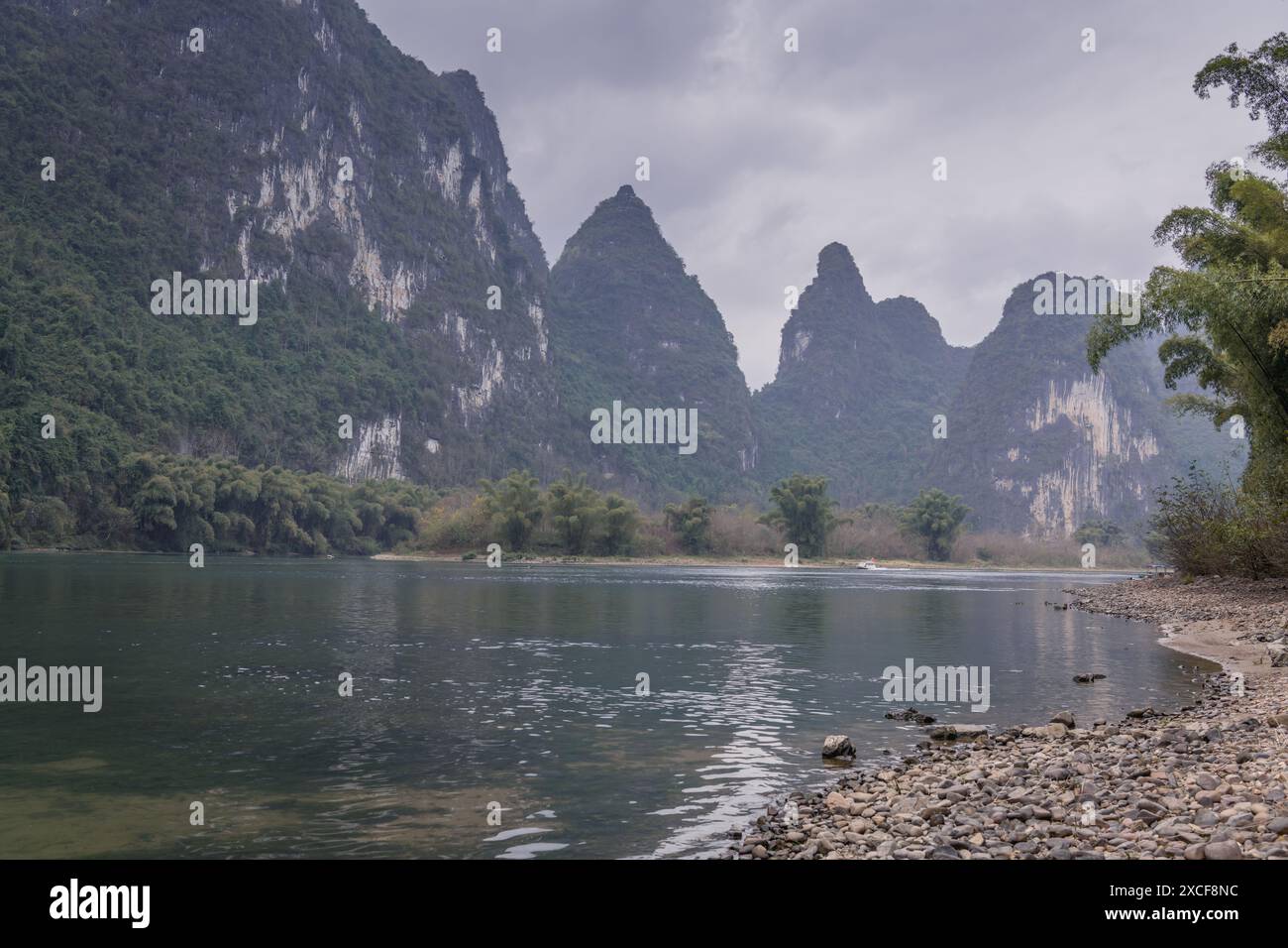 Unique and spectacular karst landforms in Yangzhou, Guilin, China. Copy ...