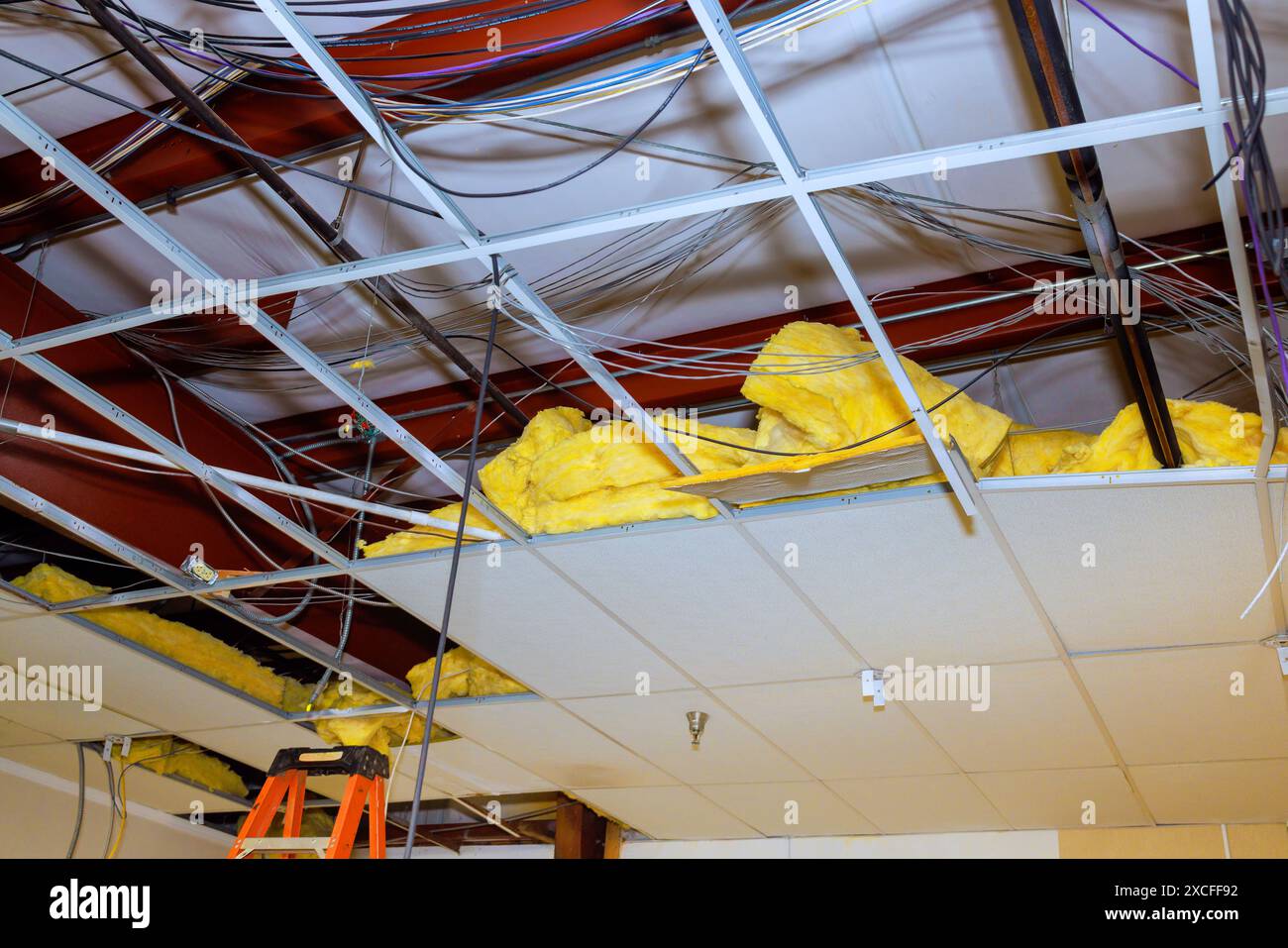 Renovation of an interior building that has broken internal ceilings is ...
