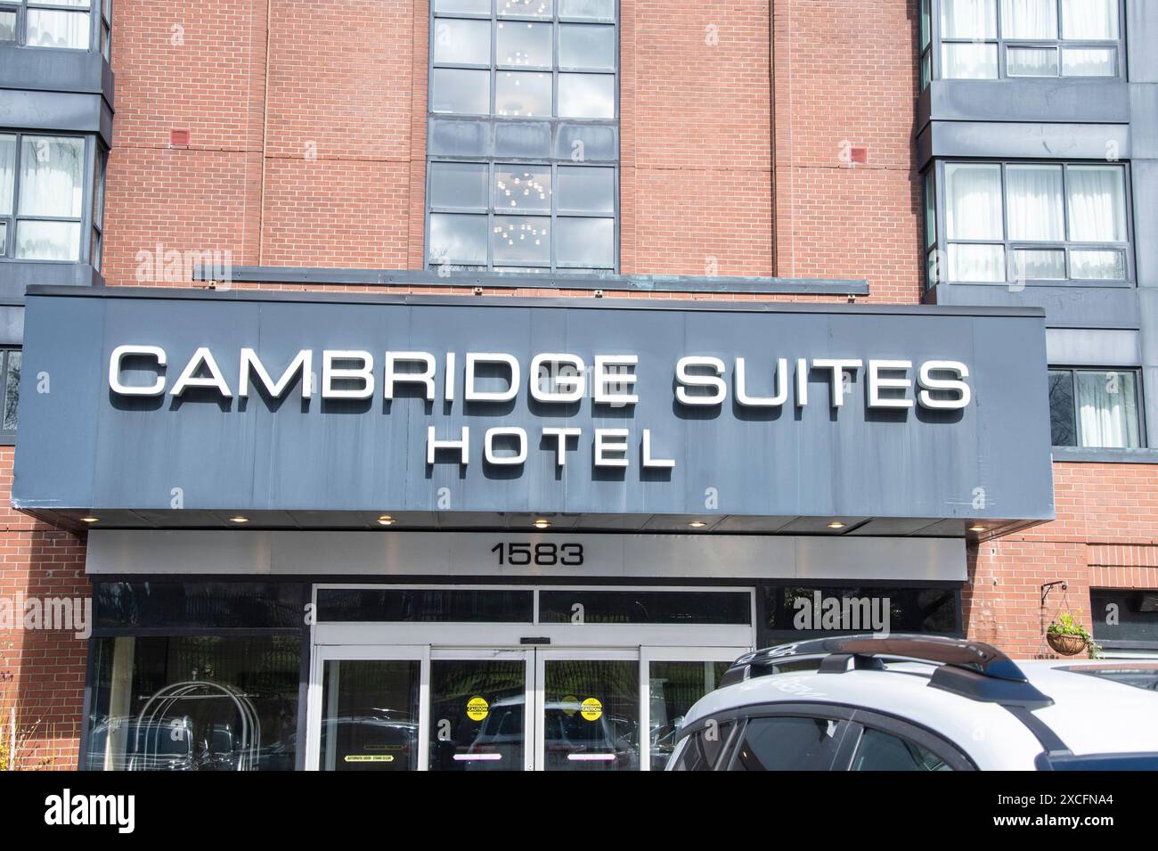 Cambridge Suites Hotel sign on Brunswick Street in downtown Halifax, Nova Scotia, Canada Stock Photo