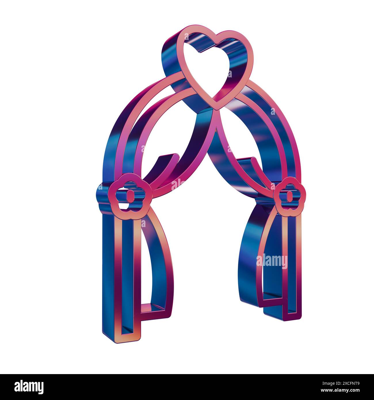 3D Neon Retro Icon - Wedding Arch with Heart Symbol Stock Photo - Alamy