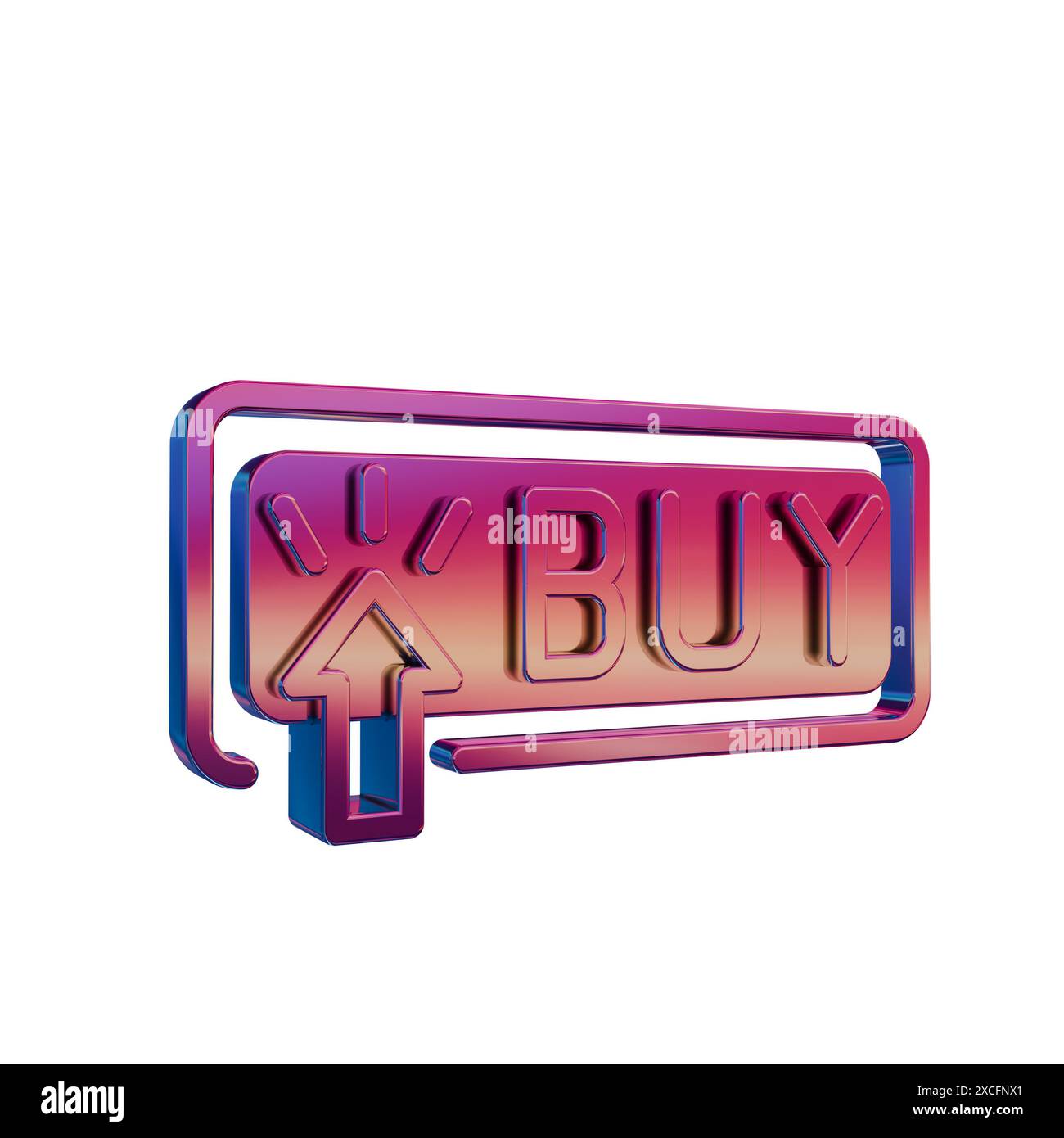 3D Neon Retro Icon - Buy Button with Arrow Symbol Online Shopping Stock ...