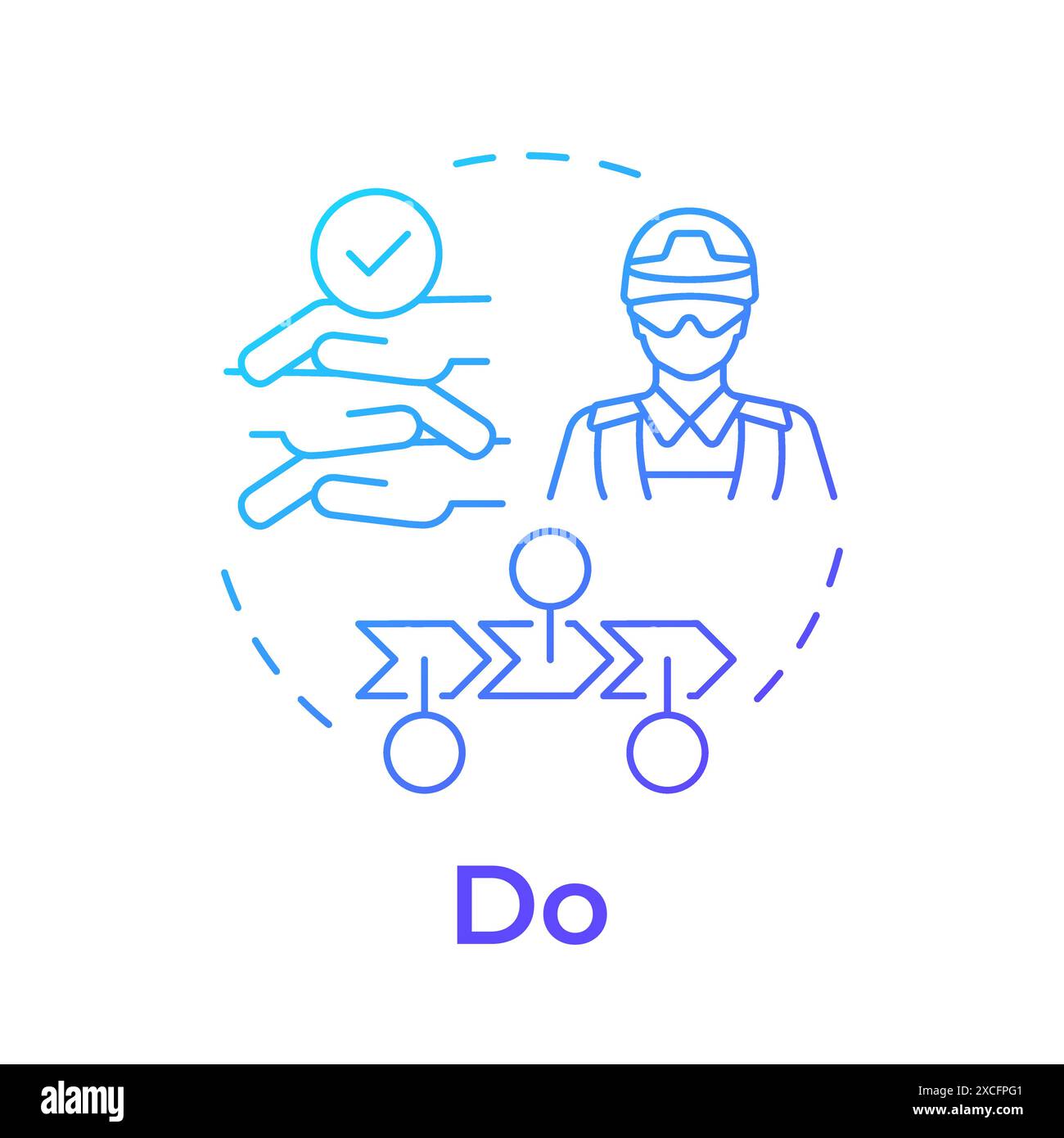 Do military philosophy blue gradient concept icon Stock Vector
